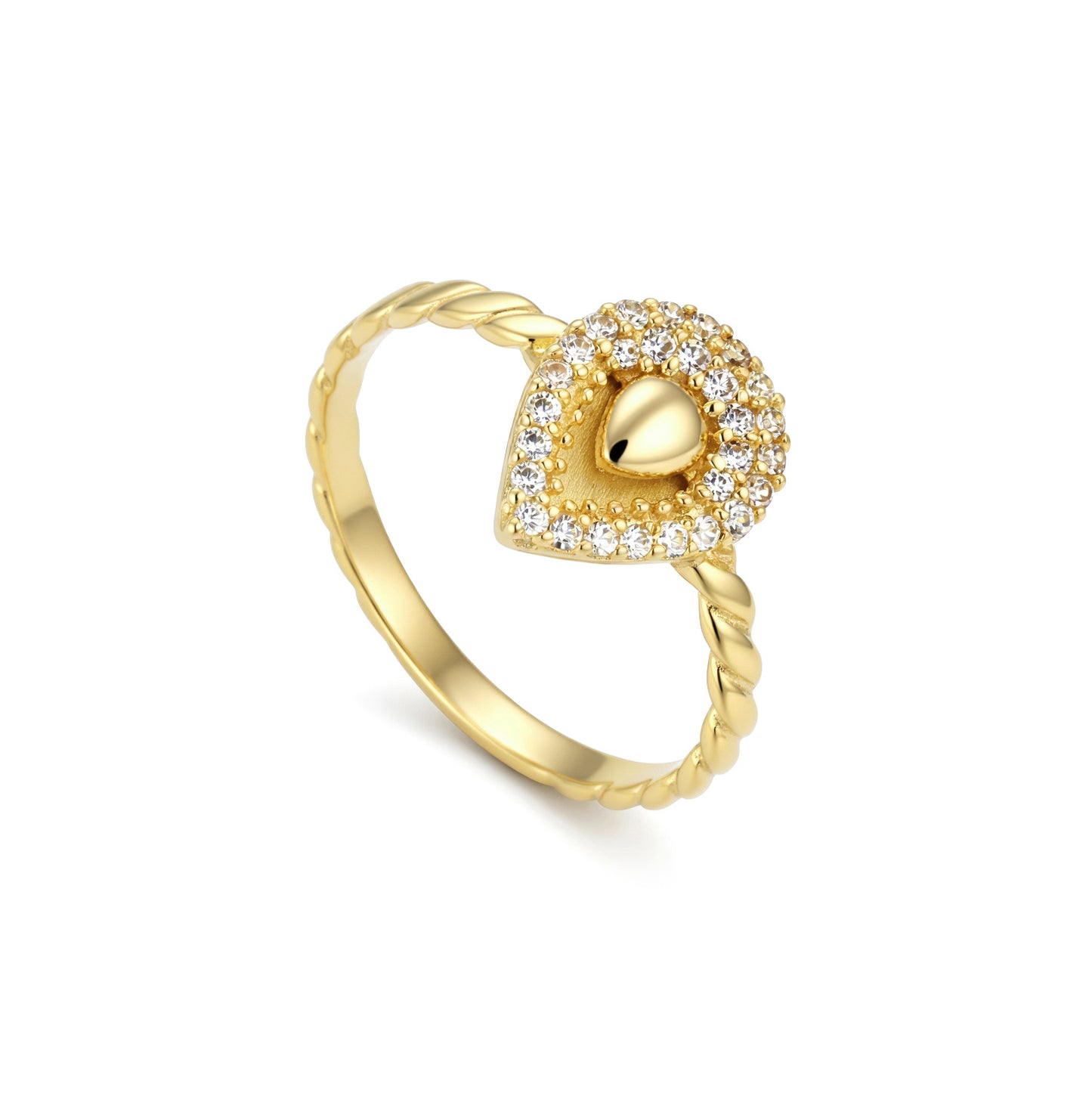 18K Gold Petite Teardrop Zircon Suite