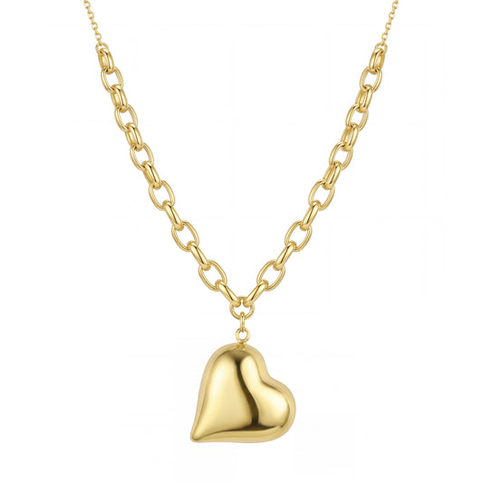 18K Gold Heart Aura Necklace