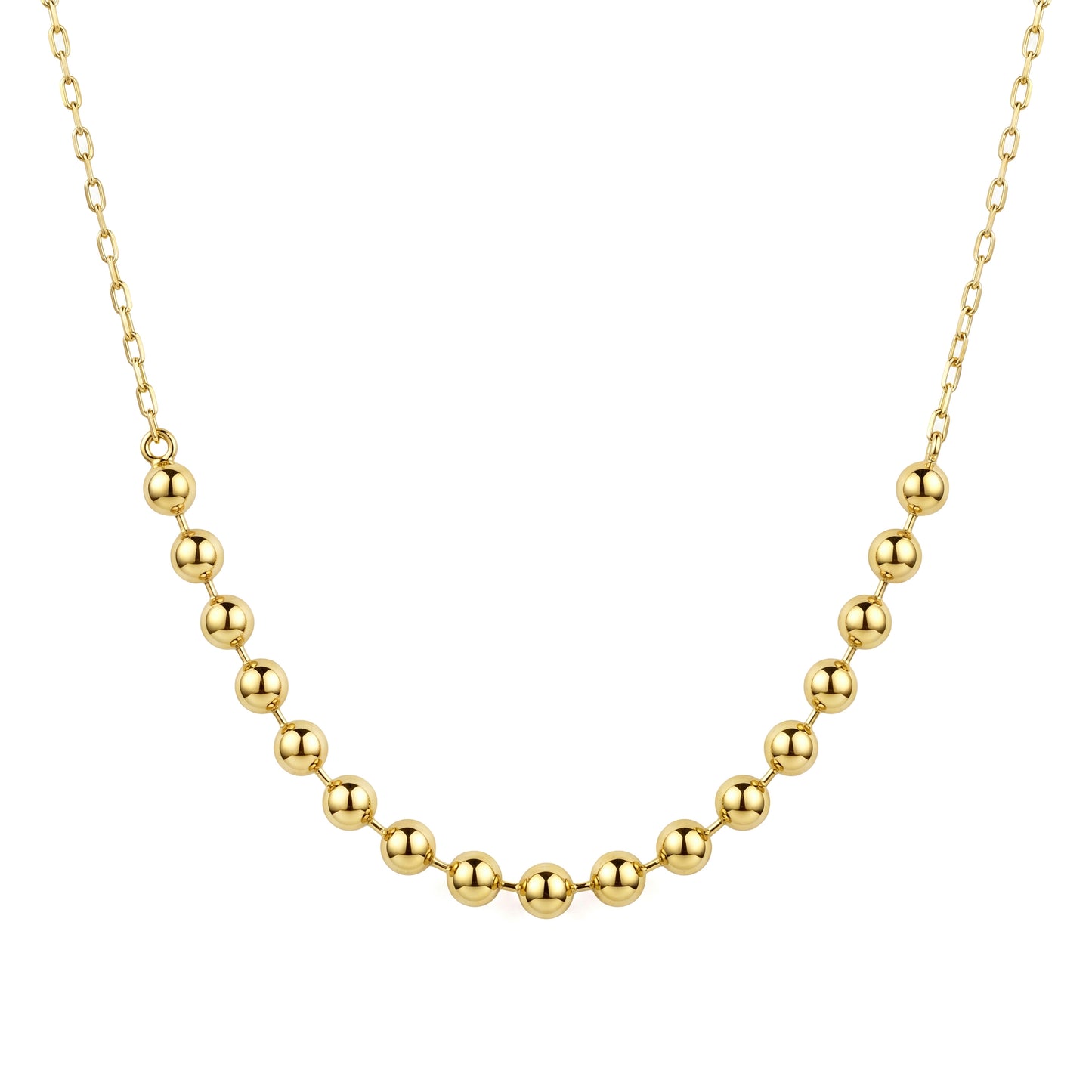 18K Gold Bead Station Necklace