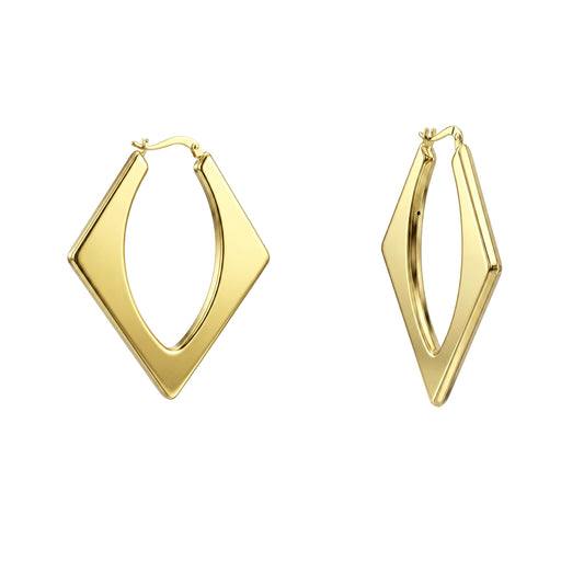 18K Gold Sharp Geometric Outline Earrings