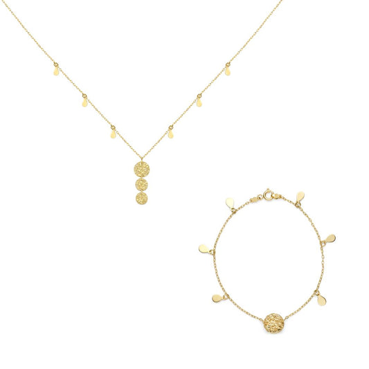 18K Gold Drop Charms Set
