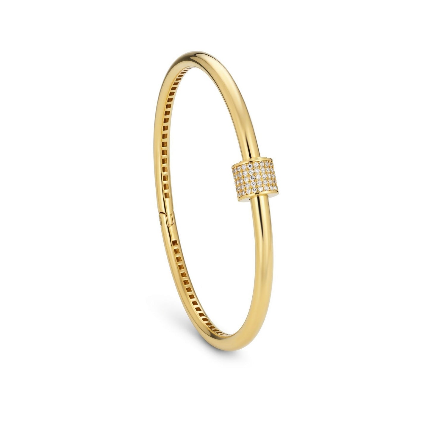 18K Gold Cylinder Sparkle Half Set