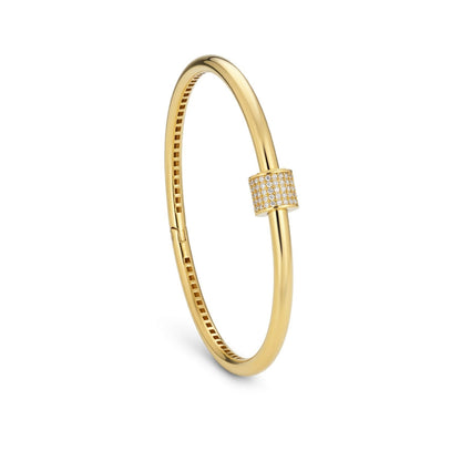 18K Gold Cylinder Sparkle Half Set