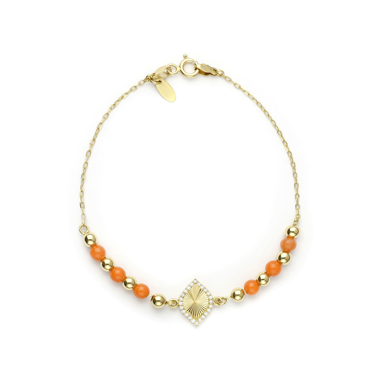 18K Gold Solaris Gemstone Charm Bracelet