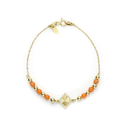 18K Gold Solaris Gemstone Charm Bracelet