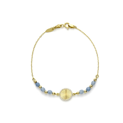 18K gold Celestial Sunburst Stone Bracelet