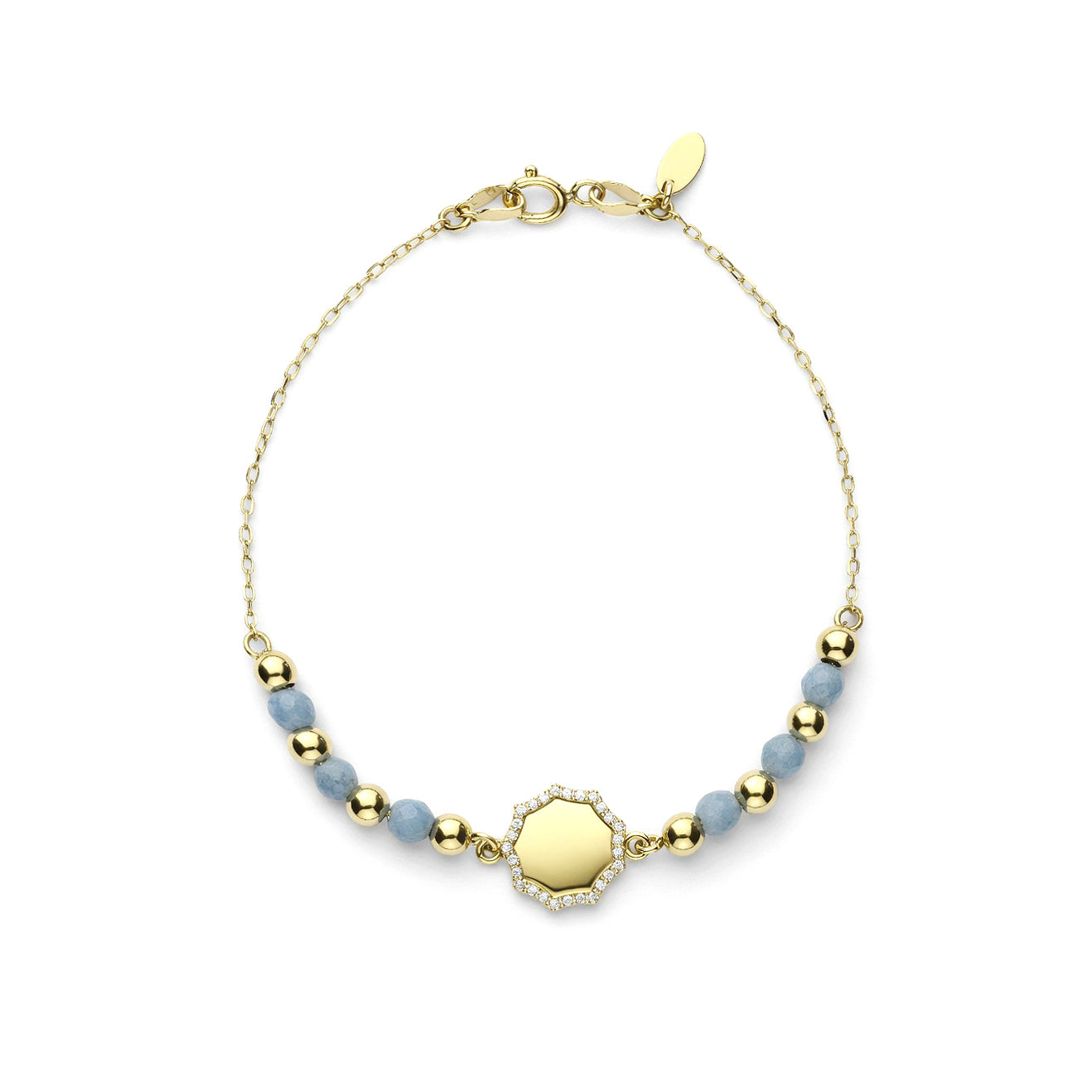 18K Gold Octagonal Halo Bracelet