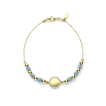 18K Gold Octagonal Halo Bracelet