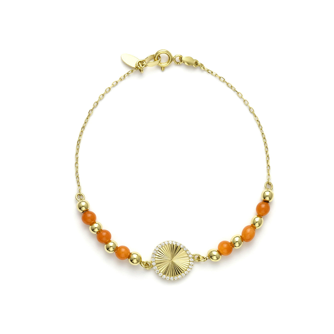 18K Gold Sunburst Halo Bracelet