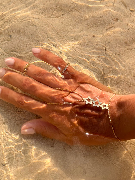 18K Gold Summer Star Hand Chain