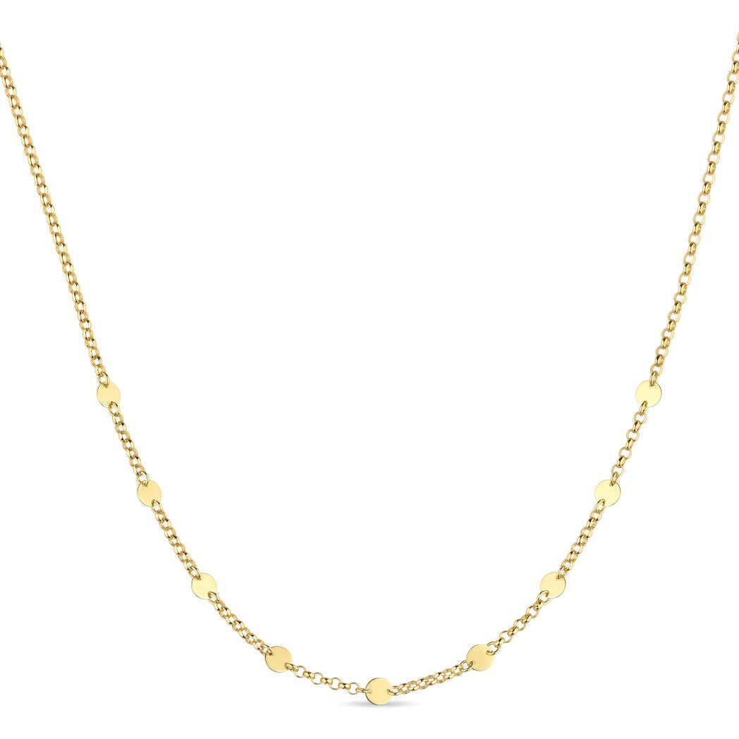 18K Gold Delicate Station Necklace