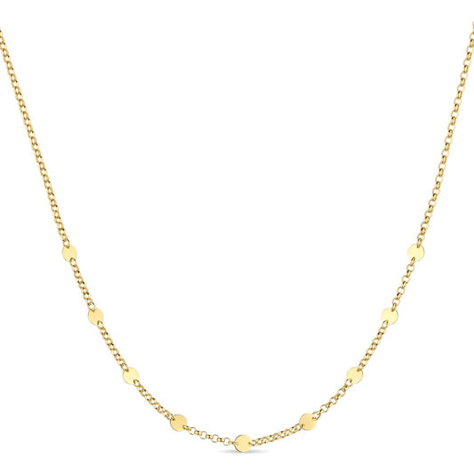 18K Gold Delicate Station Necklace