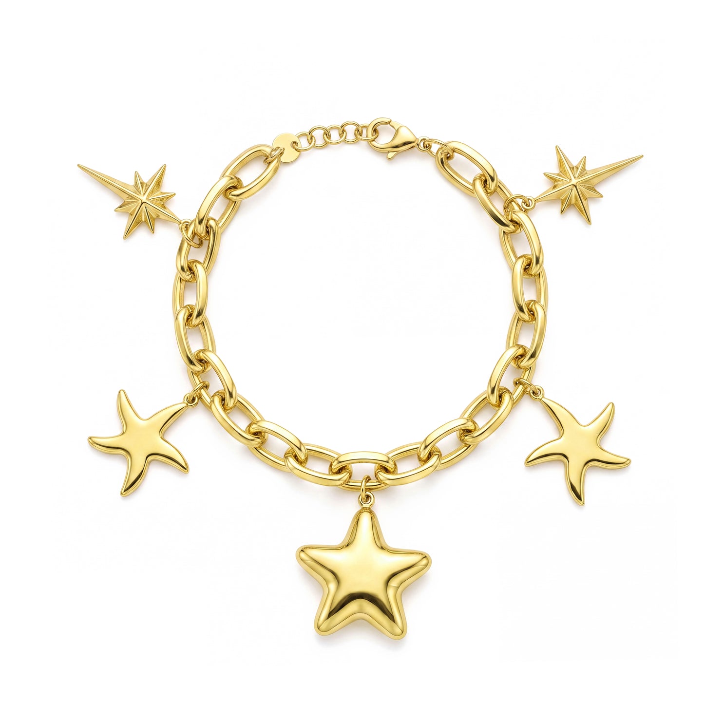 18K Gold Coastal Star Charm Bracelet