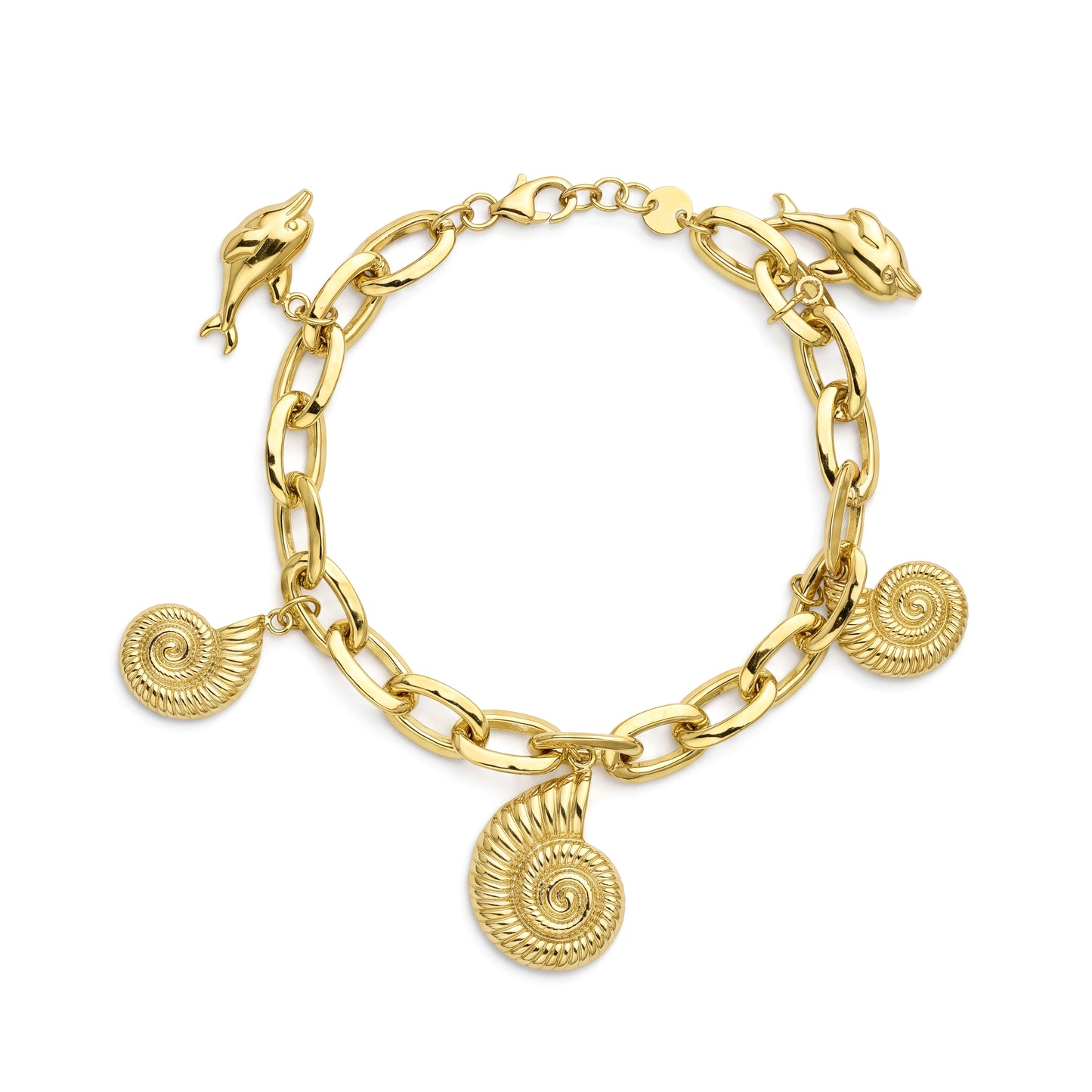18K Gold Summer Ocean Charm Bracelet