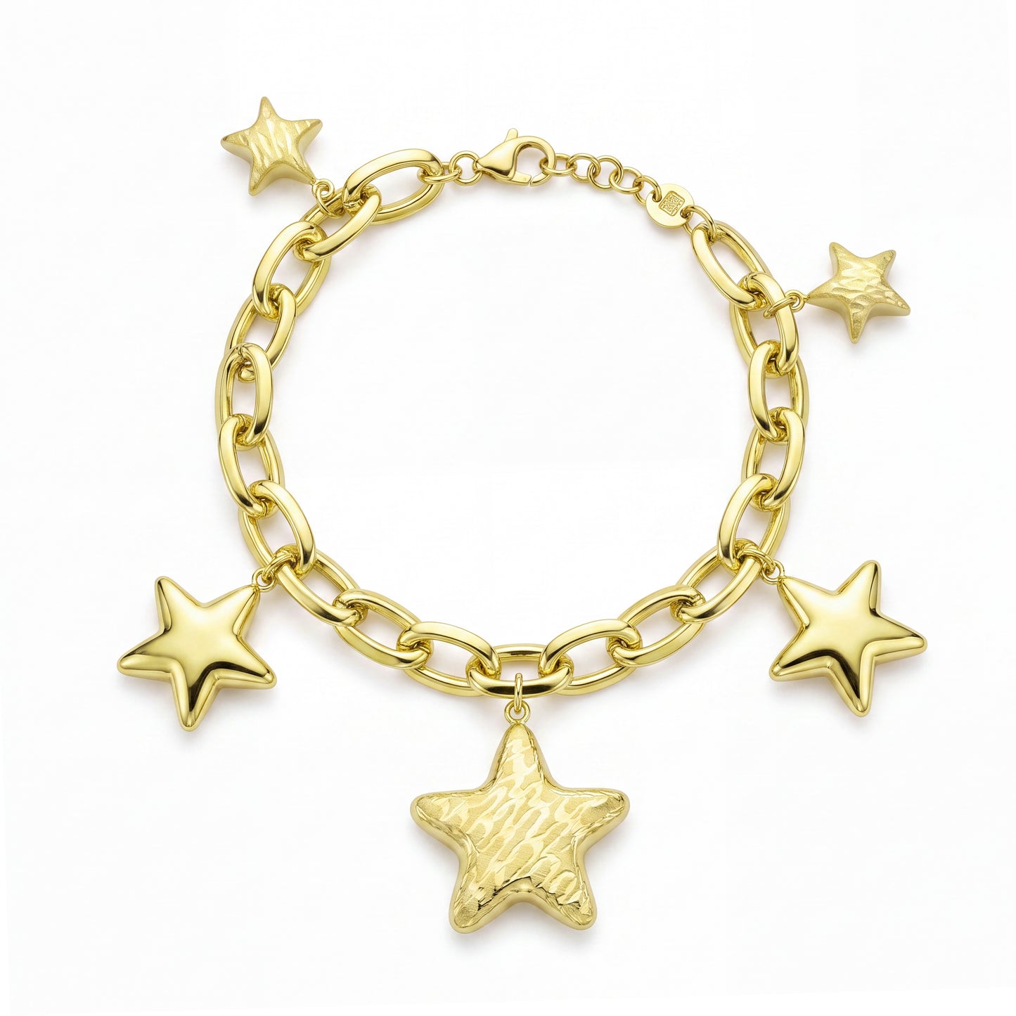 18K Gold Celestial Star Charm Bracelet