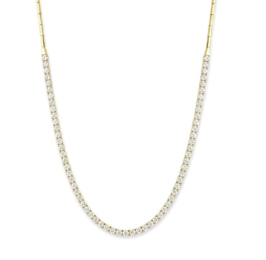 18K Gold Zirconia Tennis Necklace