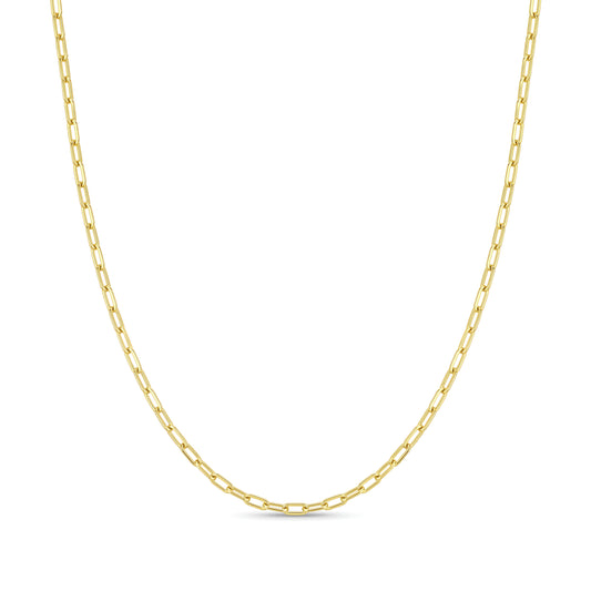 18K Yellow Gold Paperclip Chain Necklace