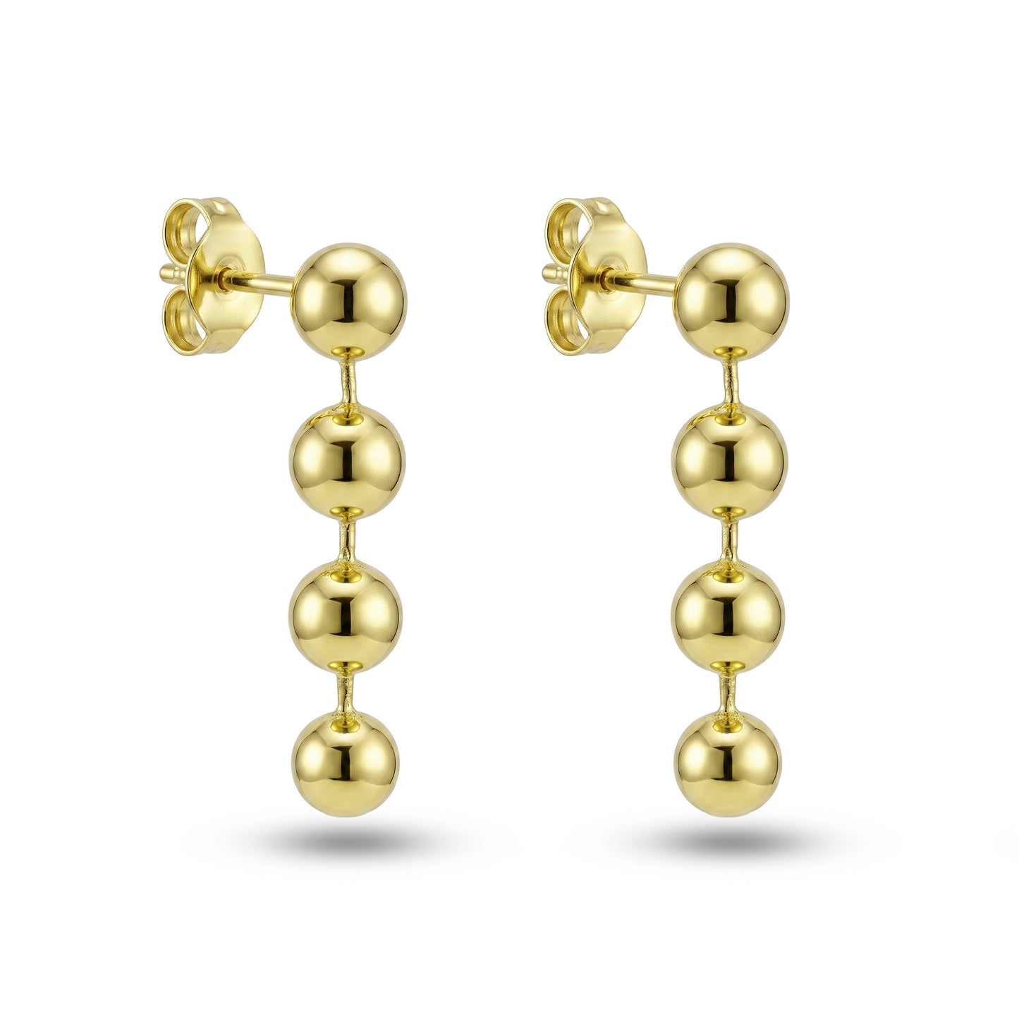 18K Multi-Ball Statement Dangle Earrings