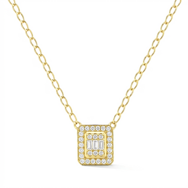 18K Gold Geometric Baguette Zircon Jewelry Set