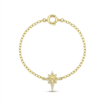 18K Gold Radiant North Star Jewelry Set