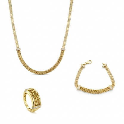 18K Gold Shimmering Mesh Collection