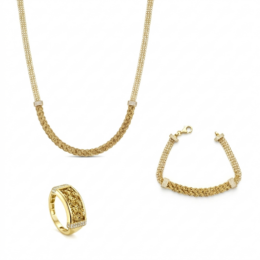18K Gold Shimmering Mesh Collection