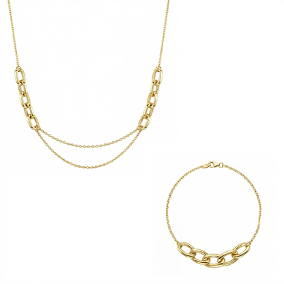 18K Gold Layered Gourmette Half Set