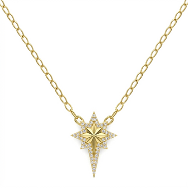 18K Gold Radiant North Star Jewelry Set