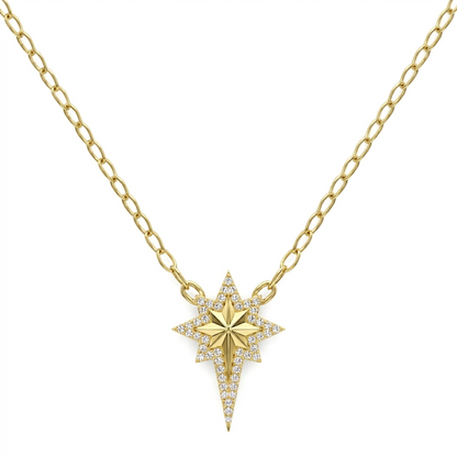 18K Gold Radiant North Star Jewelry Set
