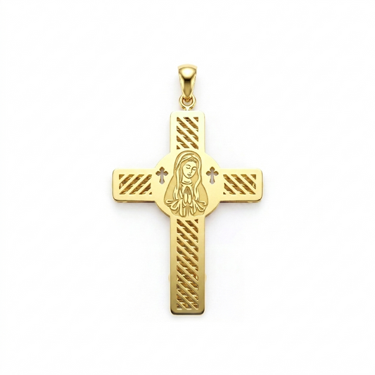 18K Gold Elegant Religious Cross Pendant