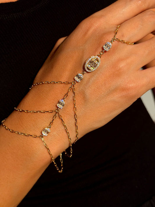 18K Gold Royal Zircon Hand Chain