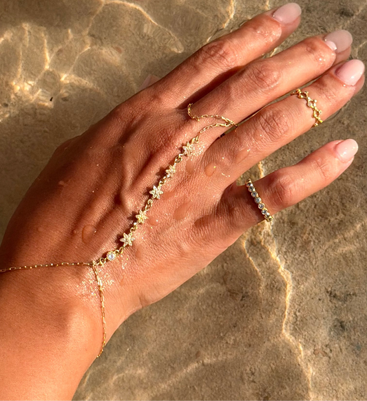 18K Gold Celestial Hand Chain
