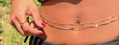 18K Golden Tide Layered Belly Chain