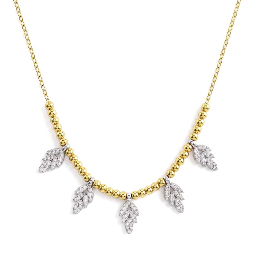 18K Two-Tone Gold Leaf Necklace