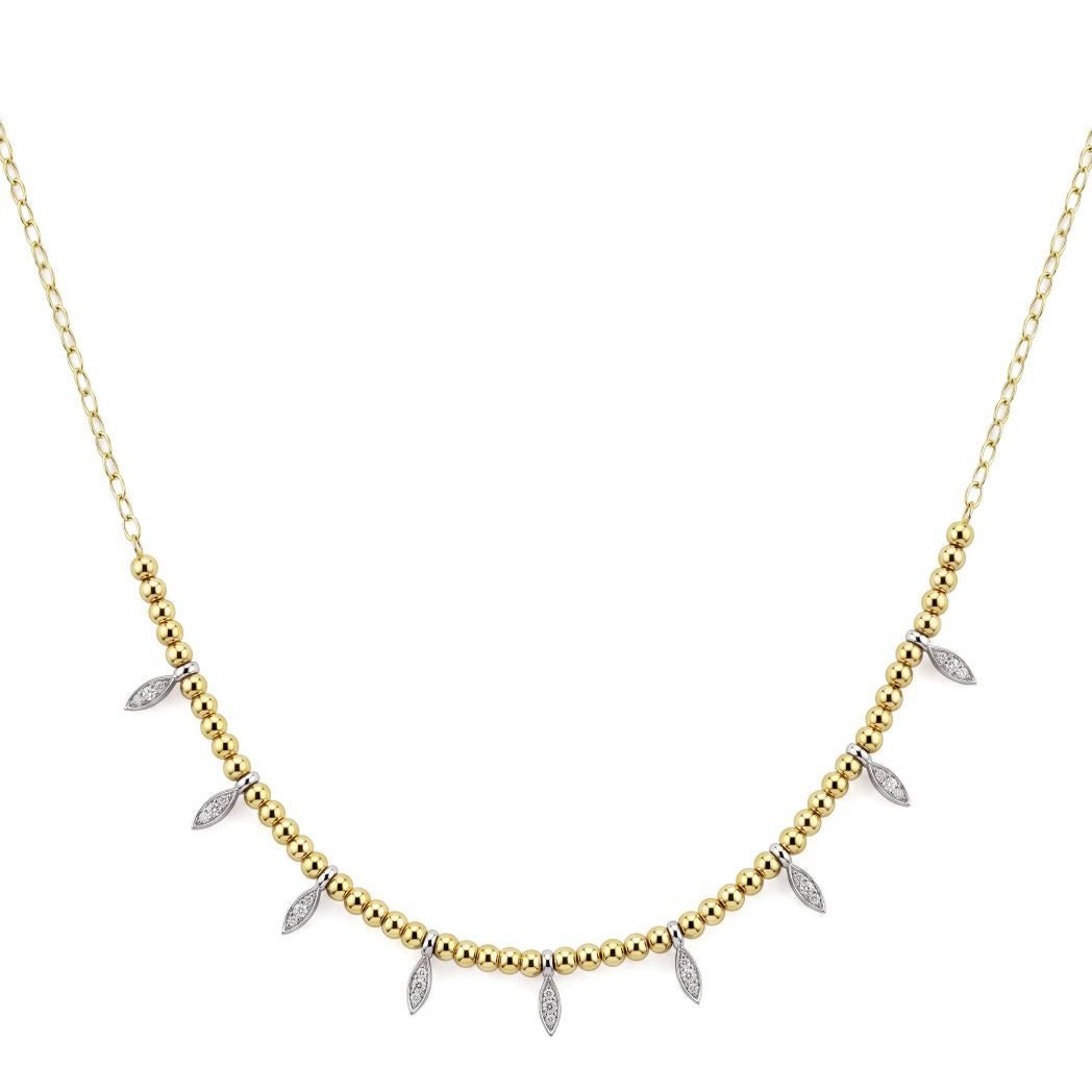 18K Two-Tone Gold Marquise Necklace