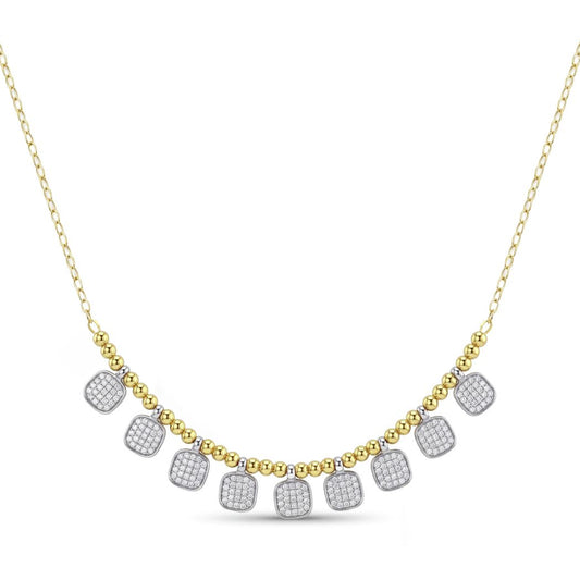 18K Two-Tone Gold Square Necklace