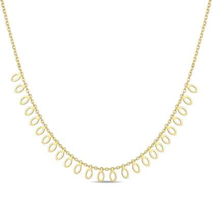 18K Gold Dainty Teardrop Charm Necklace