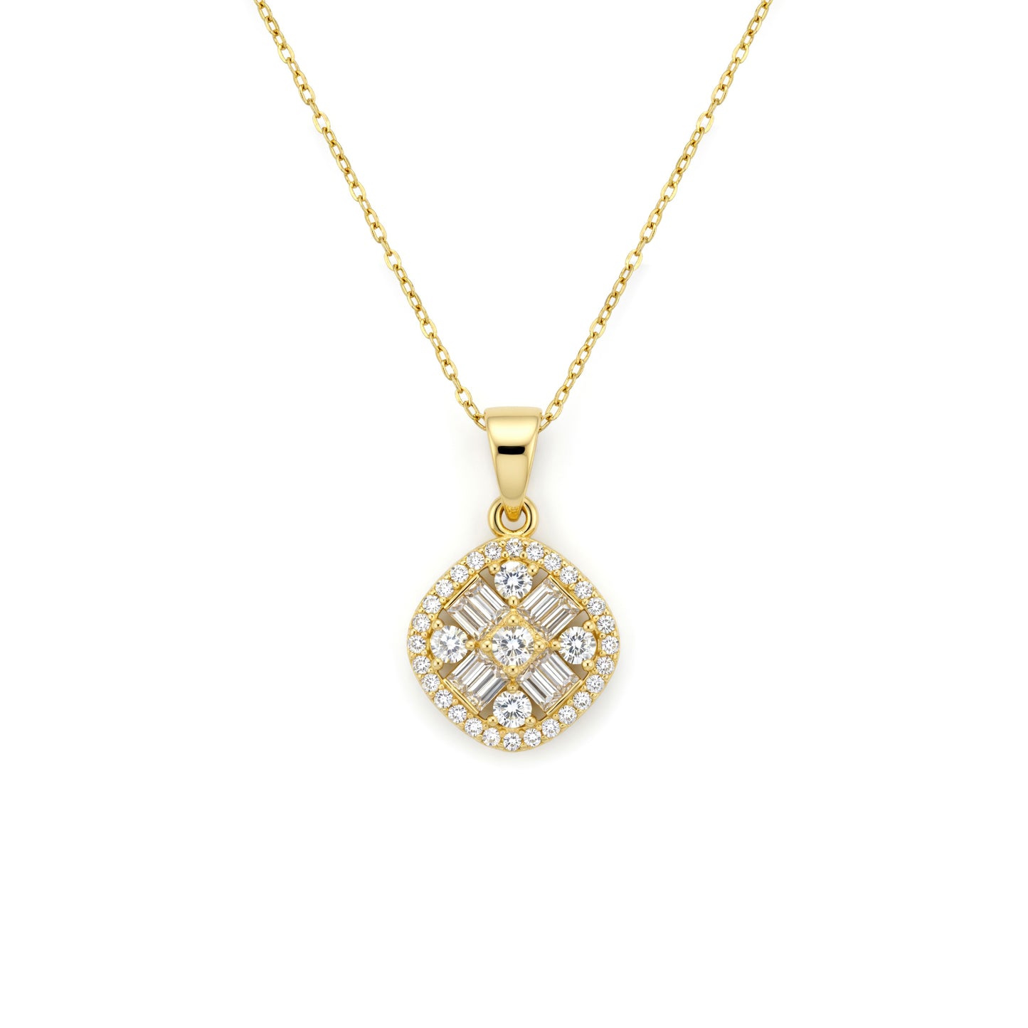 18K Gold Geometric Brilliance Necklace