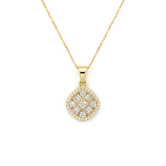 18K Gold Geometric Brilliance Necklace