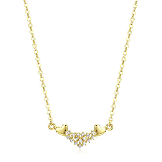 18K Gold Dual Heart Necklace