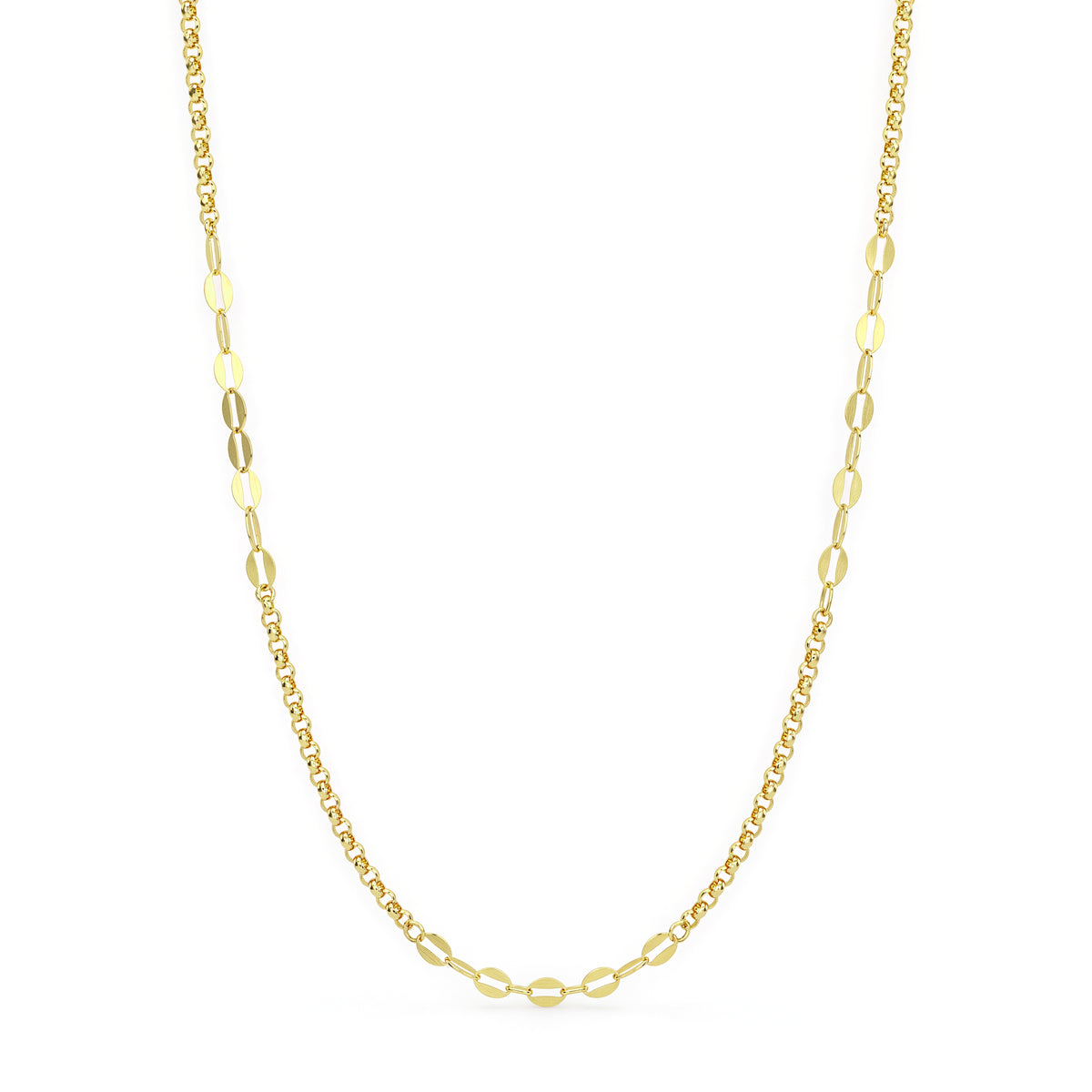 18K Classic Gold Mixed-Link Chain