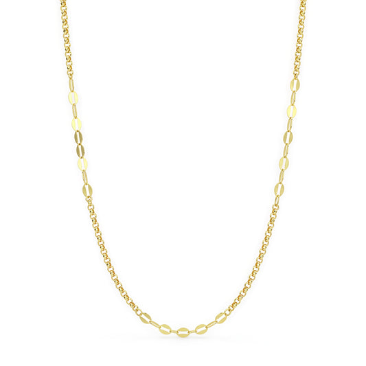 18K Classic Gold Mixed-Link Chain