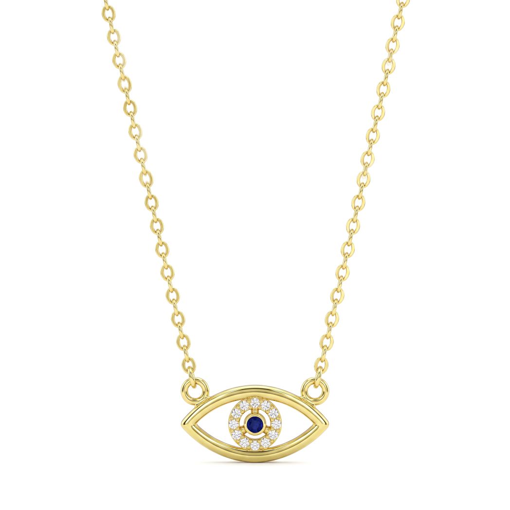 18K Gold Evil Eye Protection Necklace