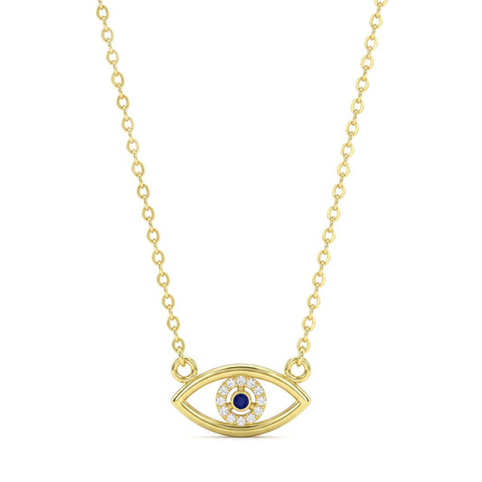 18K Gold Evil Eye Protection Necklace