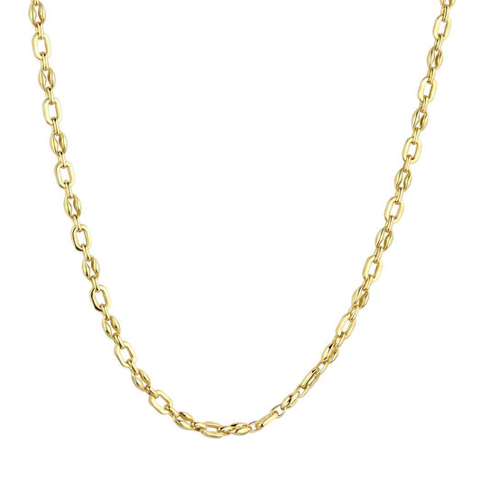 18K Men's Gold Oval Link Chain Necklace