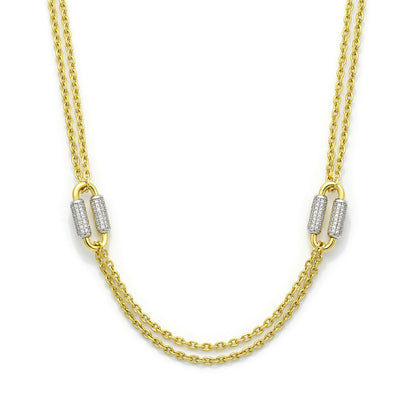 18K Gold Two-Tone Link Necklace