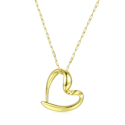 18k Gold Elegant Open Heart Necklace