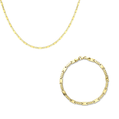 18K Gold Geometric Link Half set