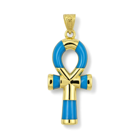 18K Gold Egyptian Key of Life Charm Pendant