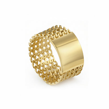 18K Gold Mesh Flexible Mesh Ring